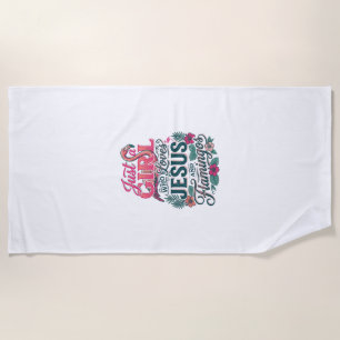 Christian Flamingo Girl Vintage Beach Towel