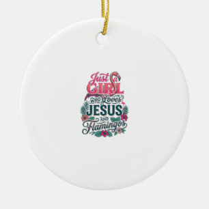 Christian Flamingo Girl Vintage Ceramic Tree Decoration