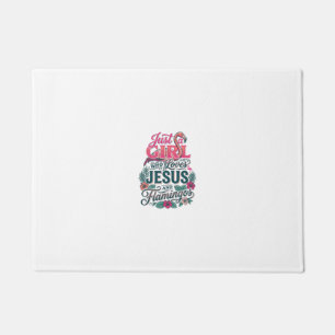 Christian Flamingo Girl Vintage Doormat