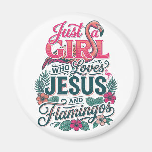 Christian Flamingo Girl Vintage Magnet