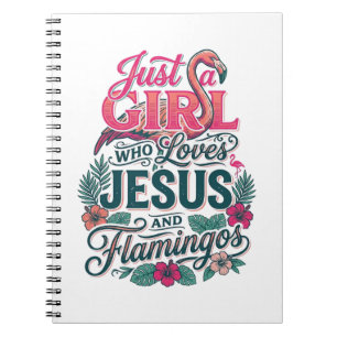 Christian Flamingo Girl Vintage Notebook