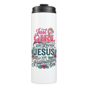 Christian Flamingo Girl Vintage Thermal Tumbler