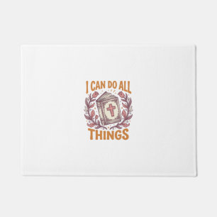 Christian Floral Faith Quote Vintage Shirt Design_ Doormat