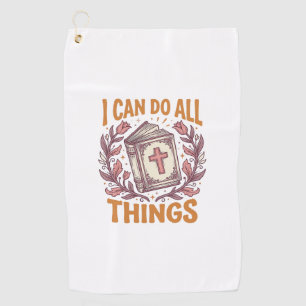 Christian Floral Faith Quote Vintage Shirt Design_ Golf Towel