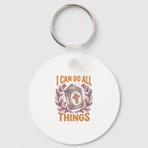 Christian Floral Faith Quote Vintage Shirt Design_ Key Ring