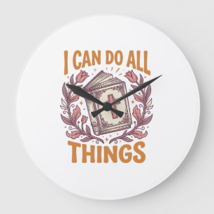 Christian Floral Faith Quote Vintage Shirt Design_ Large Clock