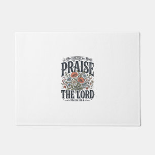Christian Floral Praise the Lord Psalm 150_6 Doormat