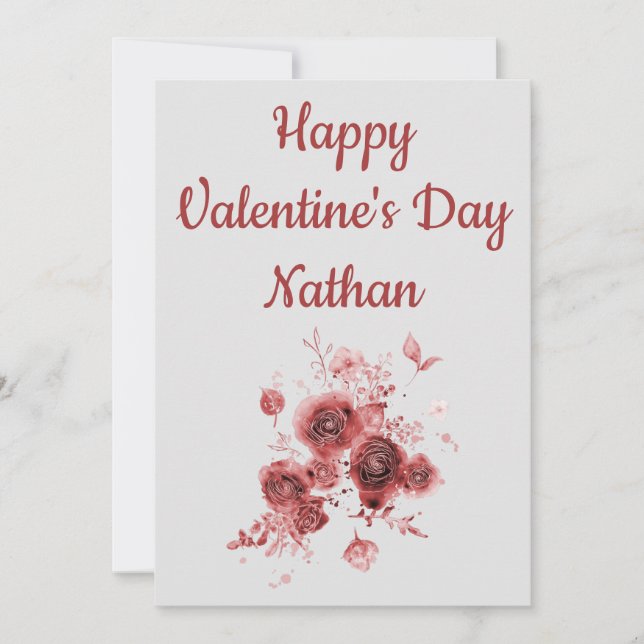 Christian Floral Valentine's Day Card (Front)