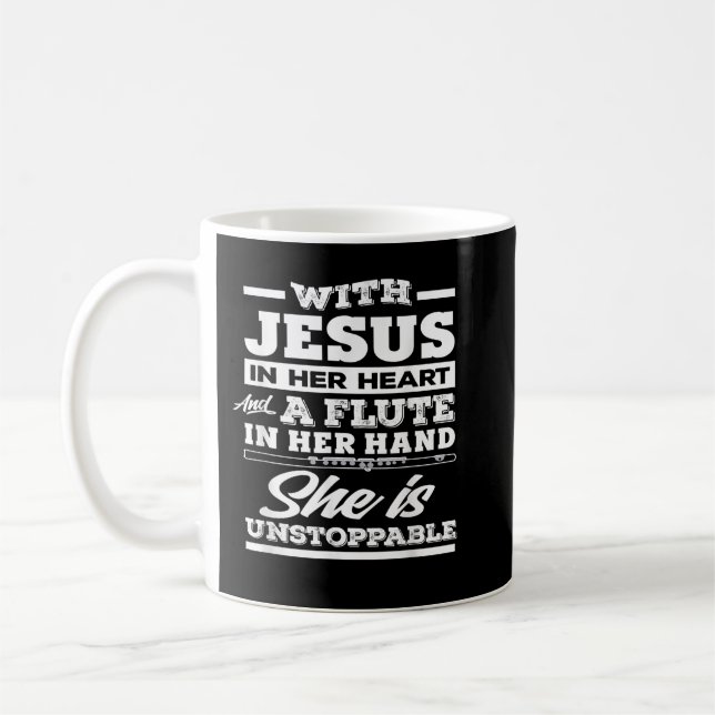 Christian Flute Player Gift For Woman Girl Flautis Coffee Mug (Left)