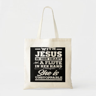 Christian Flute Player Gift For Woman Girl Flautis Tote Bag