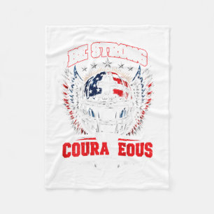 Christian football bible be strong courageous fleece blanket