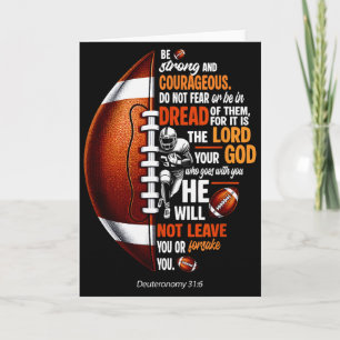 Christian Football Deuteronomy 31 6 Bible Christia Card