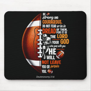 Christian Football Deuteronomy 31 6 Bible Christia Mouse Mat