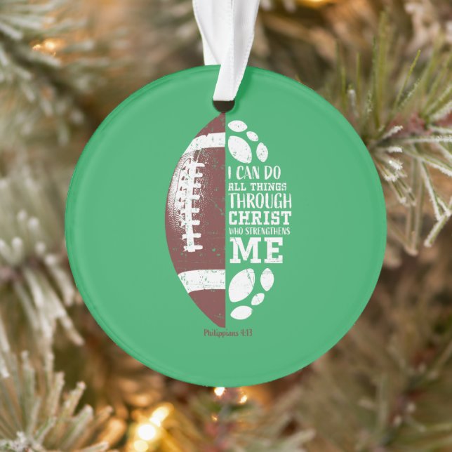 Christian Football Gifts Teen Boys Kids Men Religi Ornament (Tree)