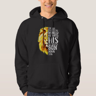 Christian For Men Lion Of Judah Graphic God John 3 Hoodie