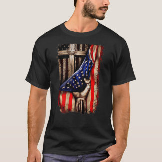 Christian  For Men Women Proud American Flag Patri T-Shirt