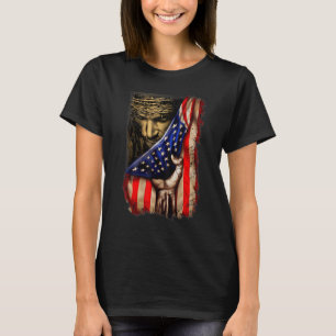 Christian For Men Women Proud American Flag Us Pat T-Shirt