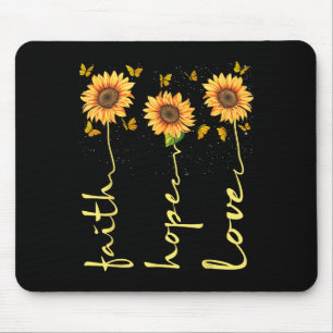 Christian For Women Sunflower Faith Hope Love Mouse Mat