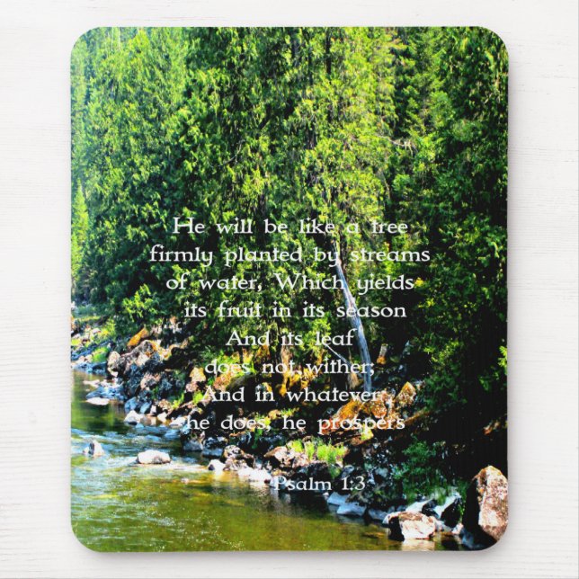 Christian Forest Photo Bible Verse Mouse Mat (Front)