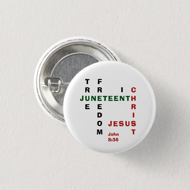 Christian Free in Christ JUNETEENTH Button (Front & Back)
