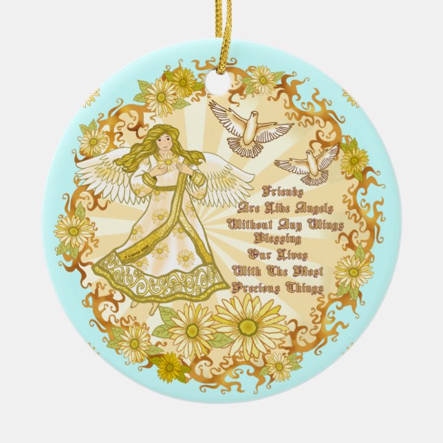 Christian Friend Angel Ceramic Tree Decoration (Front)
