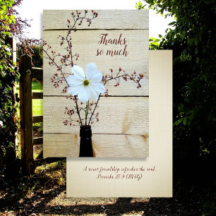 Christian Friendship Thank You Card Rustic Flower