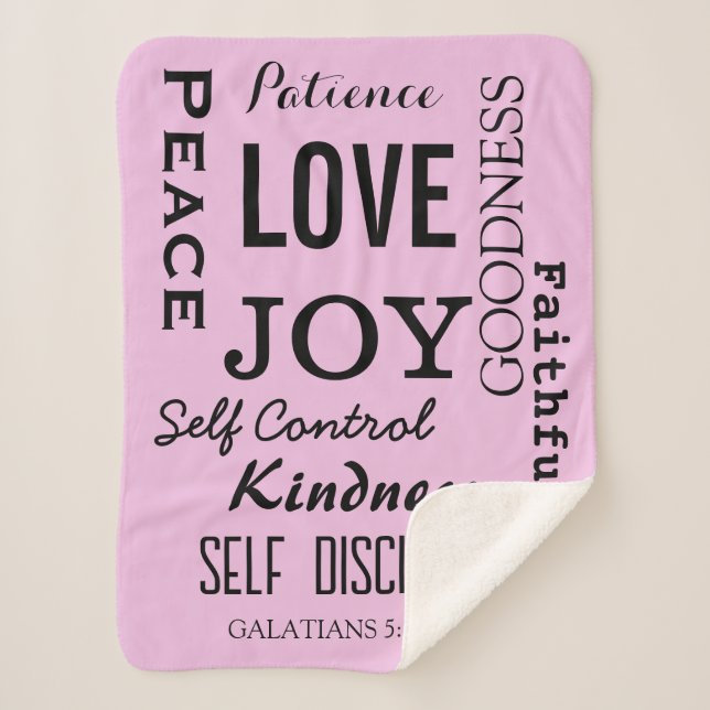 Christian Fruit Of The Spirit, Galatians 5:22-23 Sherpa Blanket (Front)