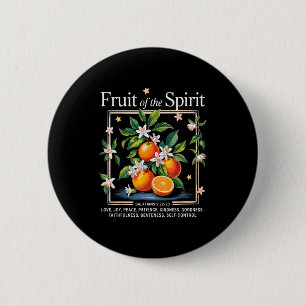 Christian Fruit Of The Spirit Vintage Fruit Orange 6 Cm Round Badge