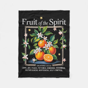 Christian Fruit Of The Spirit Vintage Fruit Orange Fleece Blanket