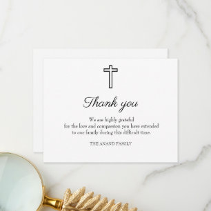 Christian Funeral Bereavement Thank You Card