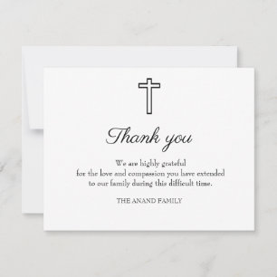 Christian Funeral Bereavement Thank You Card