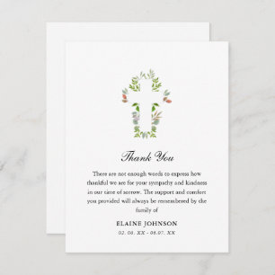 Christian Funeral Greenery Cross Thank you