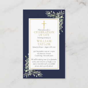 Christian Funeral  Memorial Greenery Prayer Cards