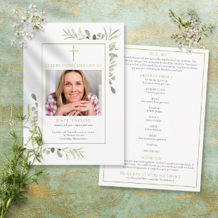 Christian Funeral Memorial Order Of Service Programme