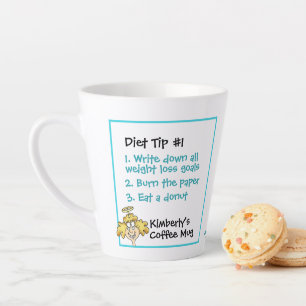 Christian Funny Cartoon Angel Diet Tip #1 Goals La Latte Mug