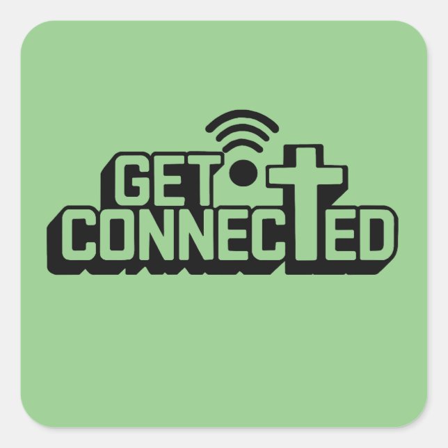 Christian Get Connected Square Sticker (Front)