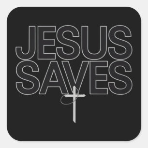 Christian Gift Jesus Faith Bible Verse Square Sticker