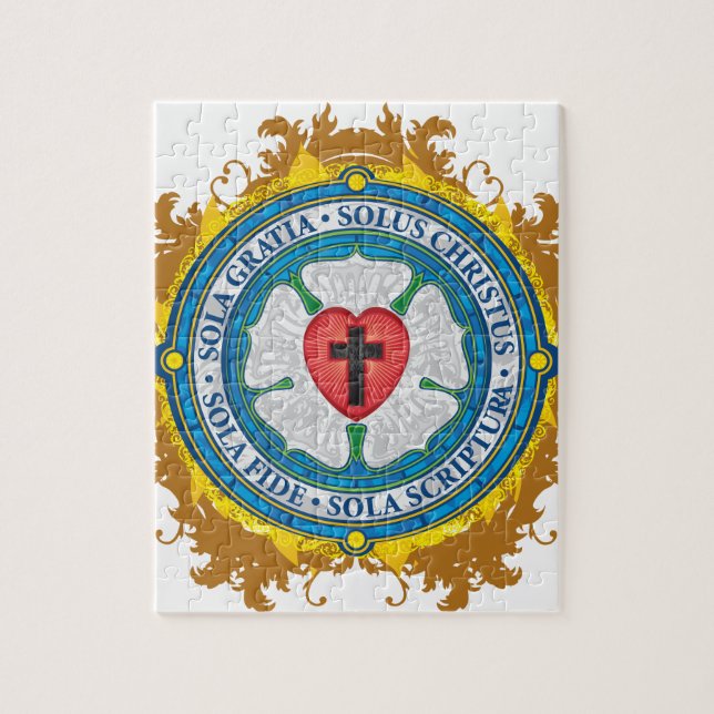 Christian Gift Luther Rose Jesus Cross God Angels Jigsaw Puzzle (Vertical)