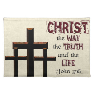 Christian Gift "Way Truth Life" John 3:16 Placemat