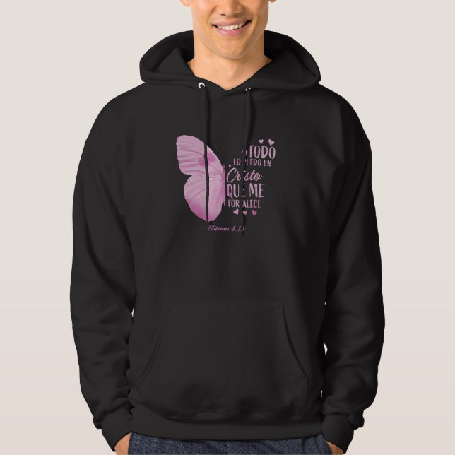 Christian Gift Women Spanish Religious Verse Sayin Hoodie (Front)