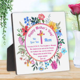 Christian Gifts for Mother's Day, Personalised Plaque