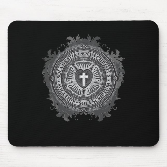 “CHRISTIAN GIFTS” Luther Rose Christian Jesus Lord Mouse Mat (Front)