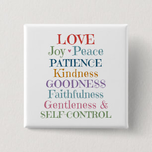 Christian Gifts, Sprit of the Fruit Quote 15 Cm Square Badge
