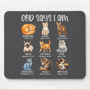 Christian Girl God Says I Am Cat Jesus Faith Bible Mouse Mat