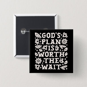 Christian girl mental health quotes trust god plan 15 cm square badge
