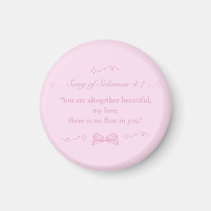 Christian Girly Pink Coquette Bible Verse Magnet
