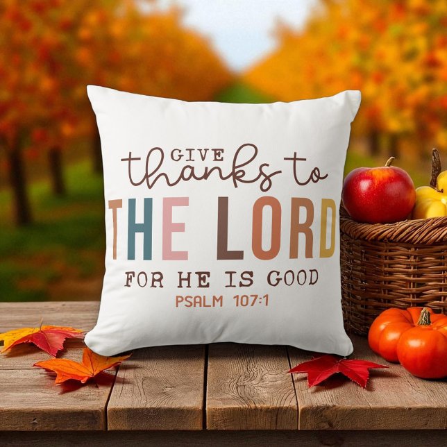 Christian - Give Thanks to the Lord - Fall Season Cushion (Creator Uploaded)