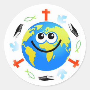 Christian Globe Classic Round Sticker