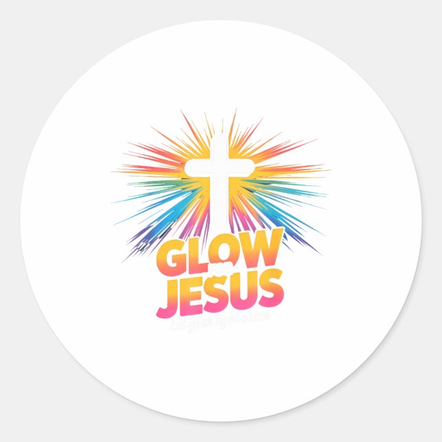 Christian Glow For Jesus Let Your Light Shine Fait Classic Round Sticker (Front)