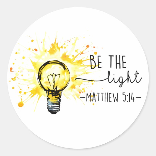Christian God Be the Light Inspiration Classic Round Sticker (Front)